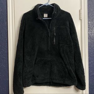 PINK Black Sherpa 1/2 Zip Pullover